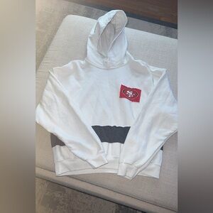 White and Gray Women’s hoodie  with Red Accent 49ers